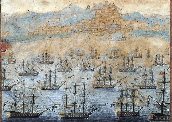Le navi francesi bombardano Cagliari